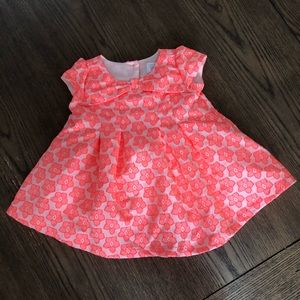 Coral eyelet dress